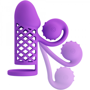 Насадка с инновационным клиторальным стимулятором "Romance" фиолетовая